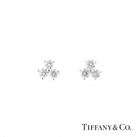Tiffany & Co. Platinum Diamond Aria Earrings 0.60ct G/VS